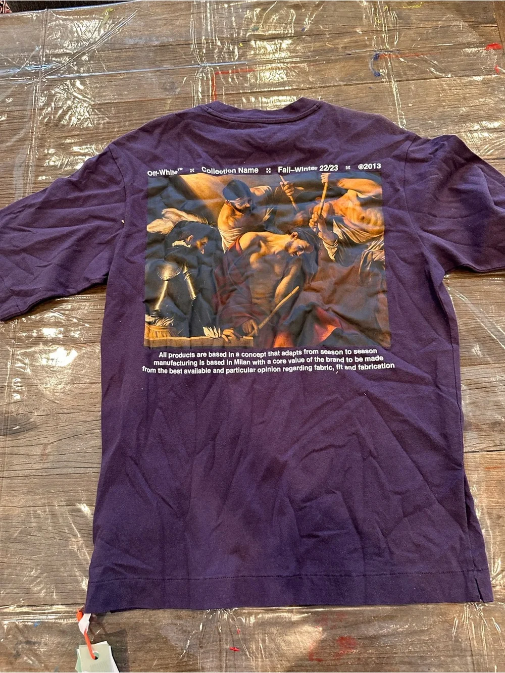 Off-White Caravaggio Crowning Black/Purple Seasonal Short-Sleeve T-Shirt